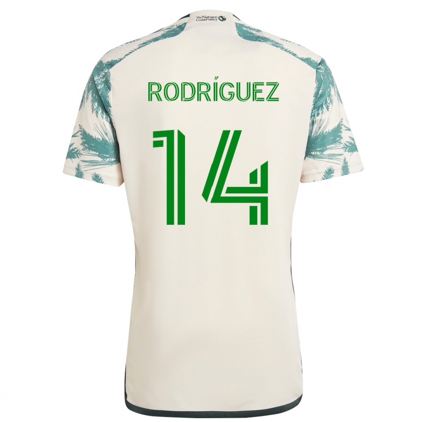 Hombre Fútbol Camiseta Jonathan Rodríguez #14 Beige Marrón 2ª Equipación 2024/25 Perú