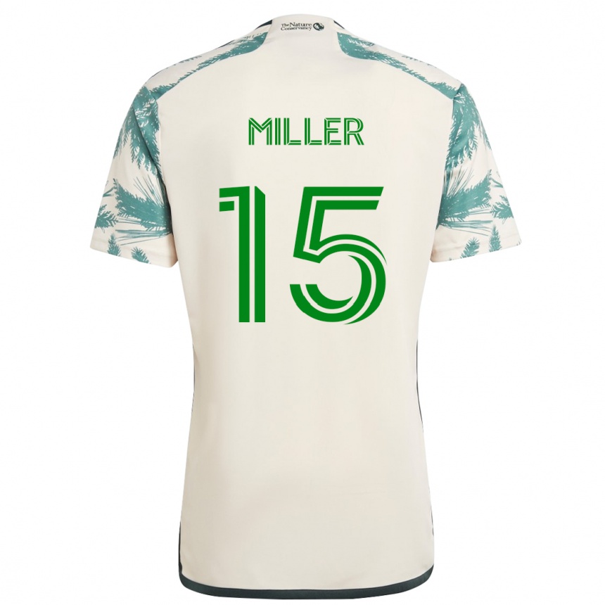 Hombre Fútbol Camiseta Eric Miller #15 Beige Marrón 2ª Equipación 2024/25 Perú