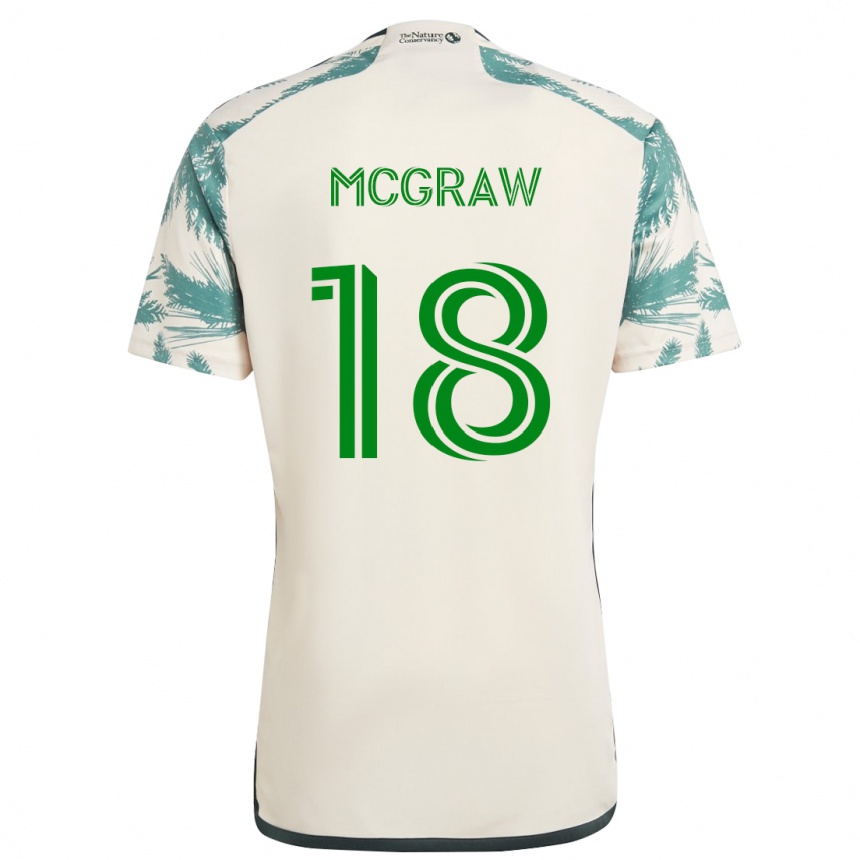 Hombre Fútbol Camiseta Zac Mcgraw #18 Beige Marrón 2ª Equipación 2024/25 Perú