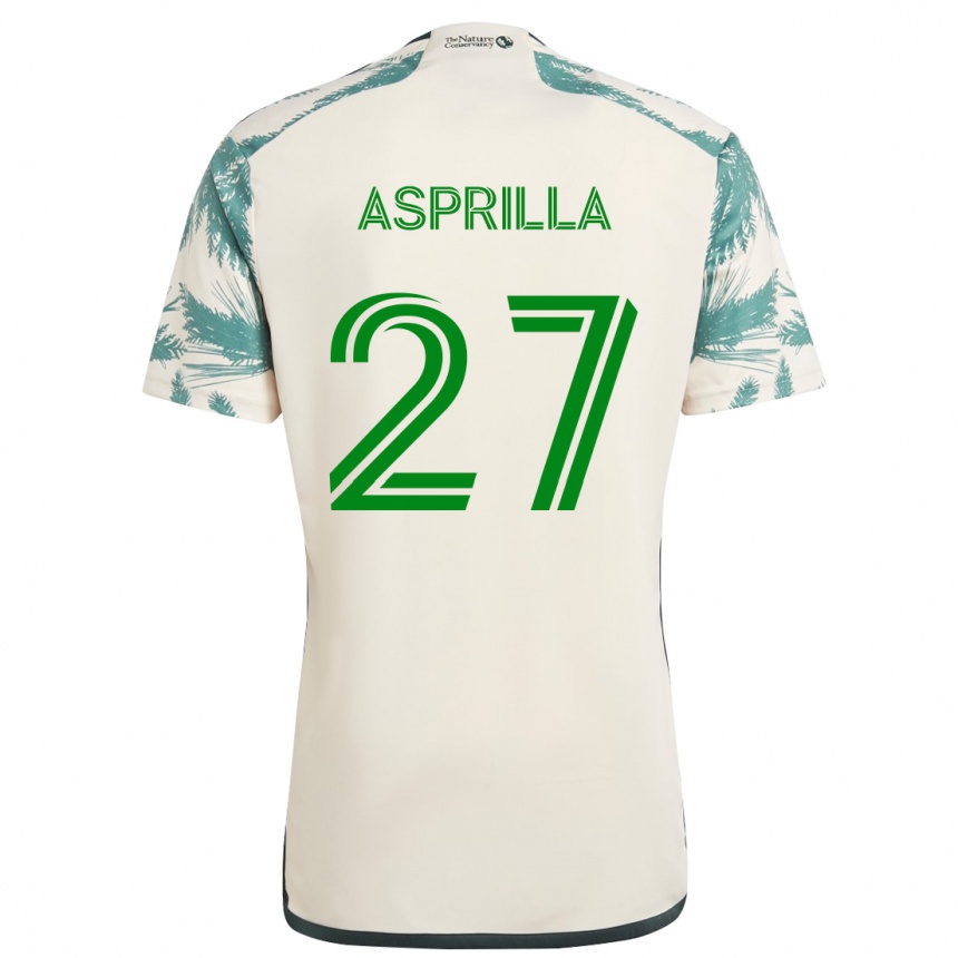 Hombre Fútbol Camiseta Dairon Asprilla #27 Beige Marrón 2ª Equipación 2024/25 Perú