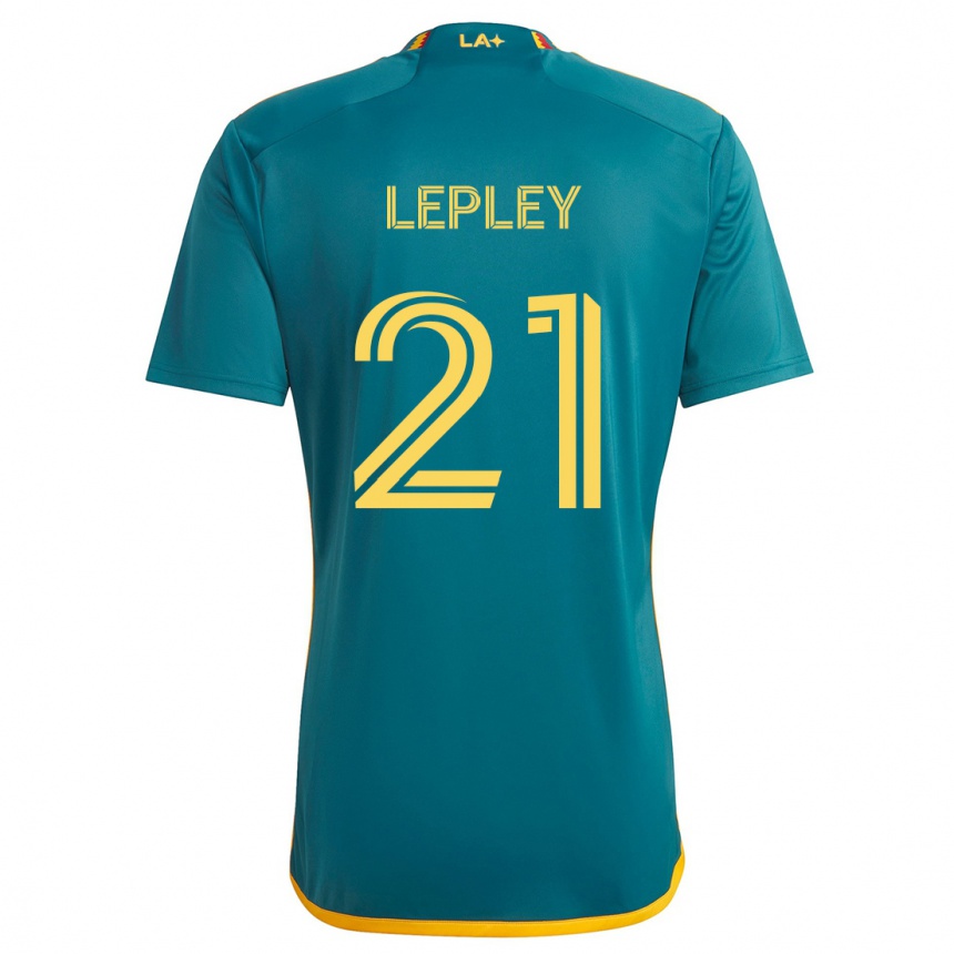 Hombre Fútbol Camiseta Tucker Lepley #21 Verde Amarillo 2ª Equipación 2024/25 Perú