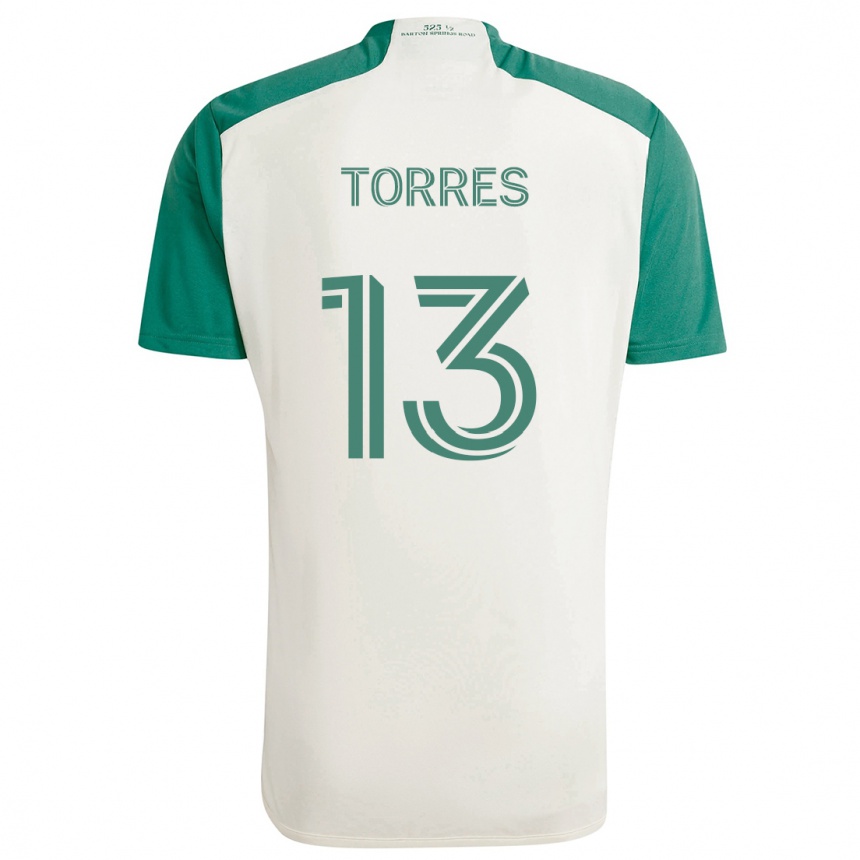 Hombre Fútbol Camiseta Leo Torres #13 Colores Tostados Verde 2ª Equipación 2024/25 Perú