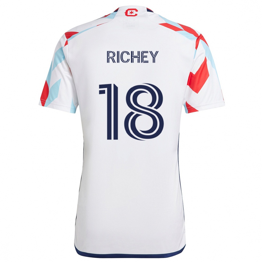 Hombre Fútbol Camiseta Spencer Richey #18 Blanco Rojo Azul 2ª Equipación 2024/25 Perú