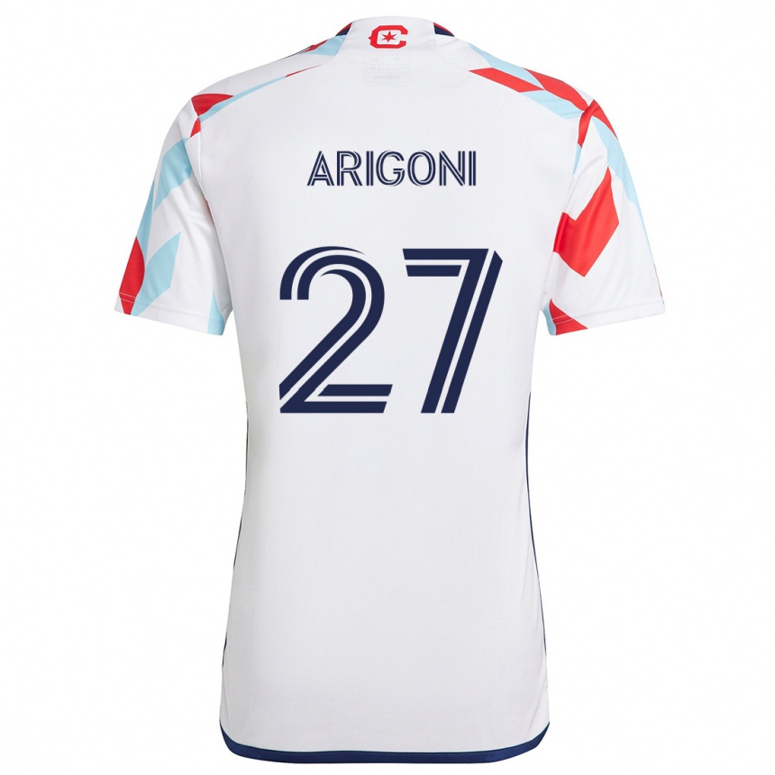 Hombre Fútbol Camiseta Allan Arigoni #27 Blanco Rojo Azul 2ª Equipación 2024/25 Perú