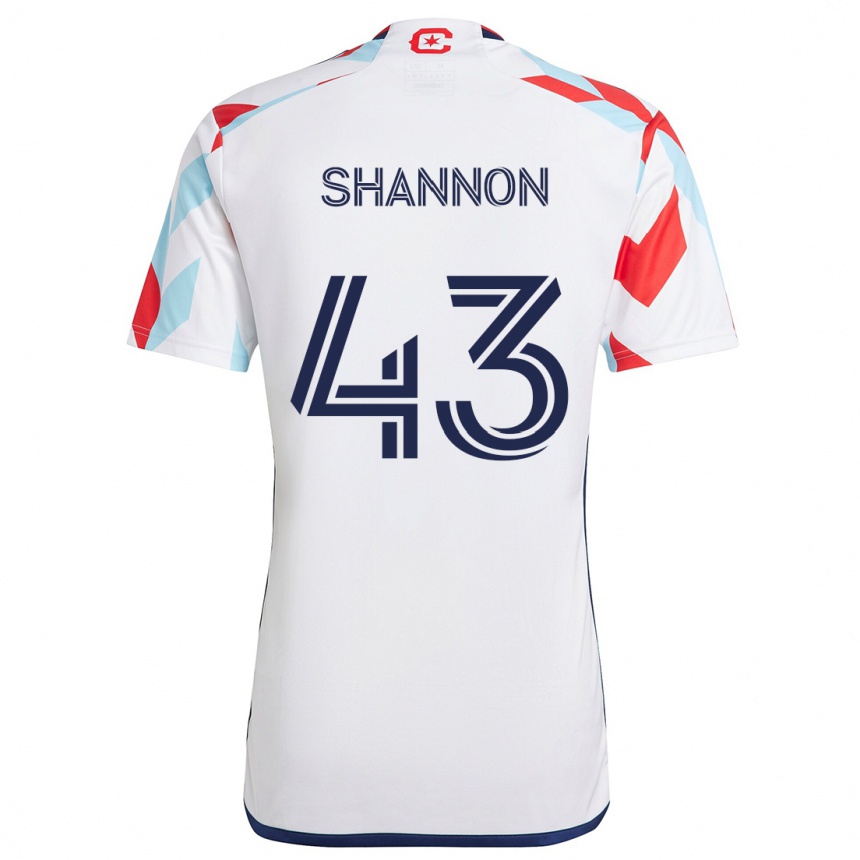 Hombre Fútbol Camiseta Jaylen Shannon #43 Blanco Rojo Azul 2ª Equipación 2024/25 Perú