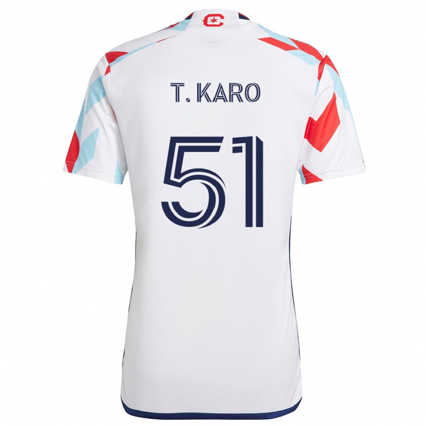 Hombre Fútbol Camiseta David Tchétchao Karo #51 Blanco Rojo Azul 2ª Equipación 2024/25 Perú