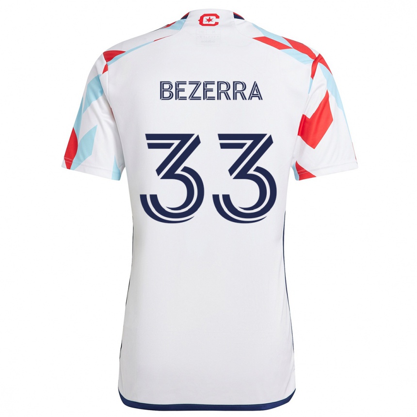 Hombre Fútbol Camiseta Victor Bezerra #33 Blanco Rojo Azul 2ª Equipación 2024/25 Perú