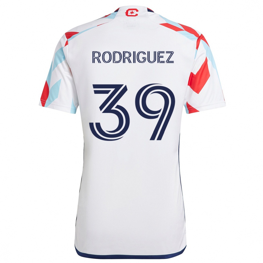 Hombre Fútbol Camiseta Allan Rodriguez #39 Blanco Rojo Azul 2ª Equipación 2024/25 Perú