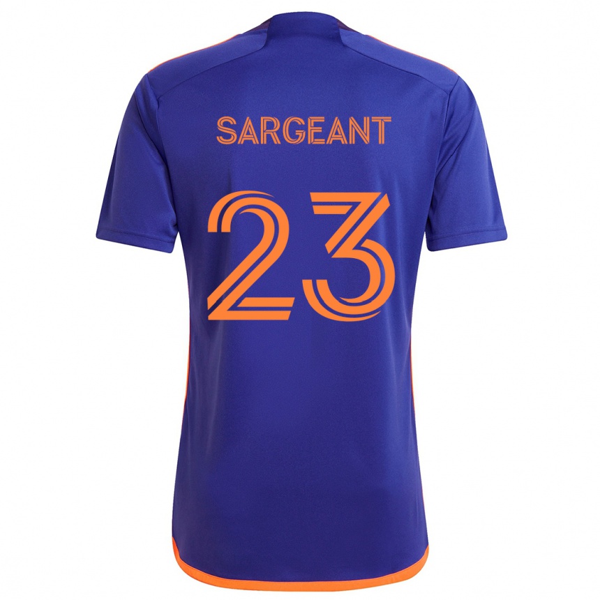 Hombre Fútbol Camiseta Kieran Sargeant #23 Púrpura Naranja 2ª Equipación 2024/25 Perú