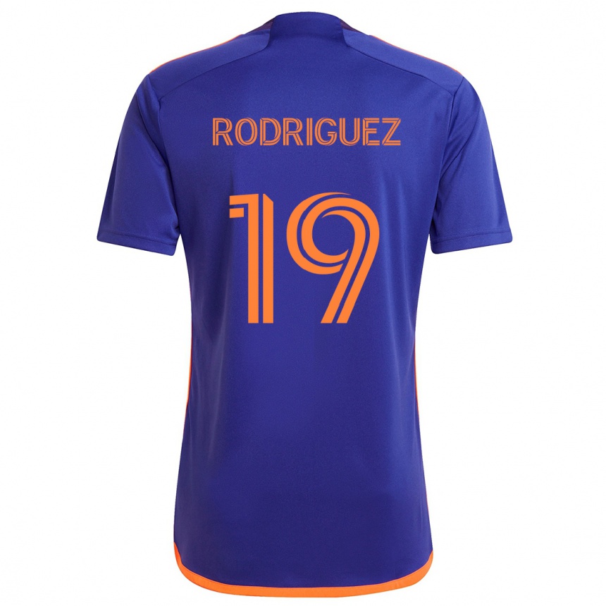 Hombre Fútbol Camiseta Sebastian Rodriguez #19 Púrpura Naranja 2ª Equipación 2024/25 Perú