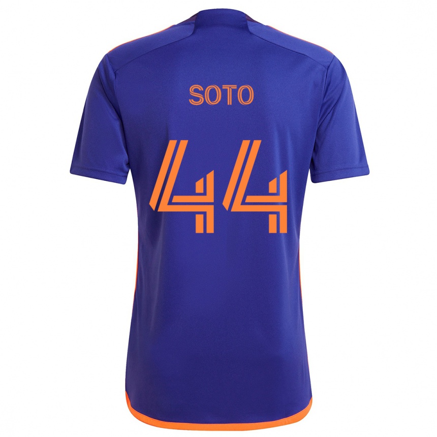 Hombre Fútbol Camiseta Ezekiel Soto #44 Púrpura Naranja 2ª Equipación 2024/25 Perú