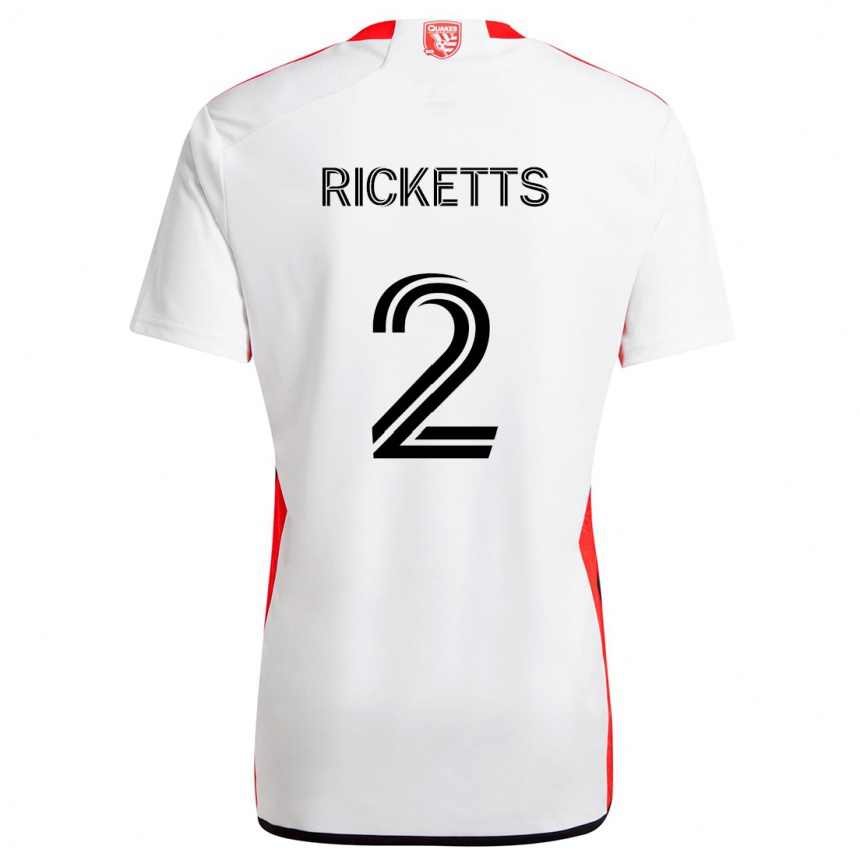 Hombre Fútbol Camiseta Jamar Ricketts #2 Blanco Rojo 2ª Equipación 2024/25 Perú