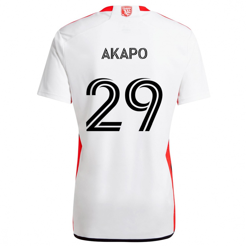 Hombre Fútbol Camiseta Carlos Akapo #29 Blanco Rojo 2ª Equipación 2024/25 Perú