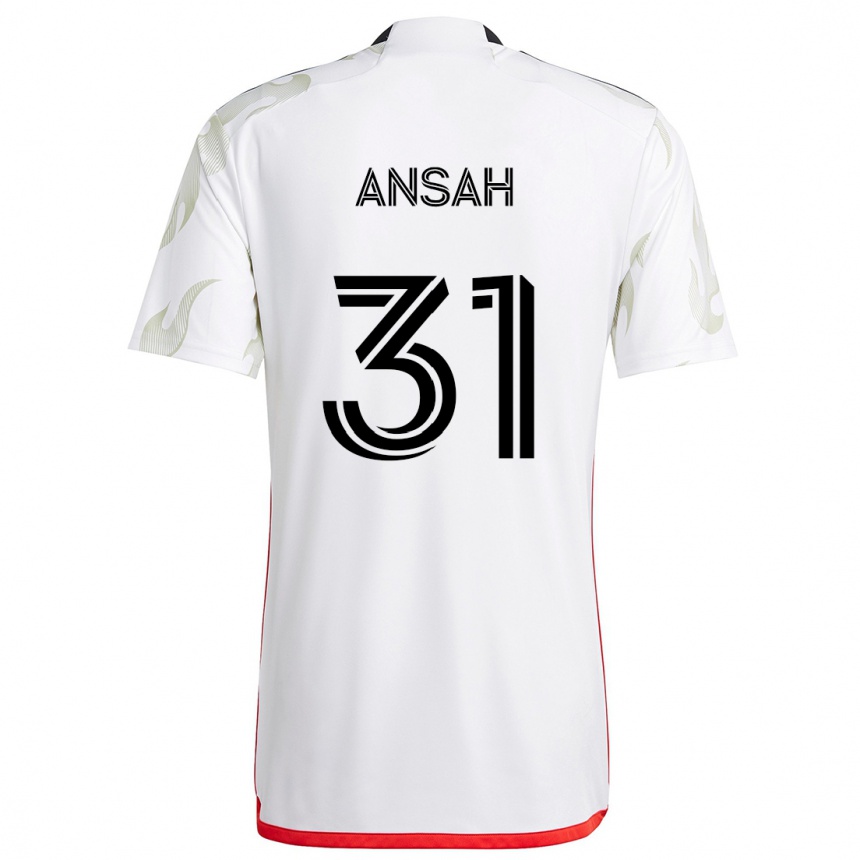 Hombre Fútbol Camiseta Eugene Ansah #31 Blanco Rojo Negro 2ª Equipación 2024/25 Perú