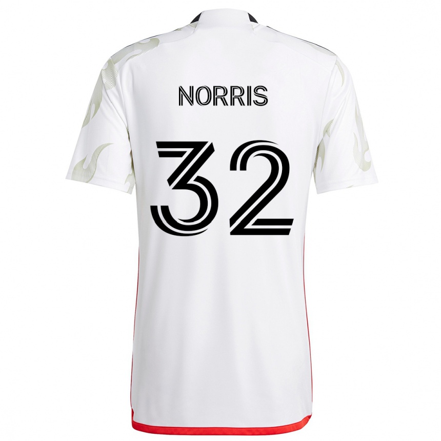 Hombre Fútbol Camiseta Nolan Norris #32 Blanco Rojo Negro 2ª Equipación 2024/25 Perú