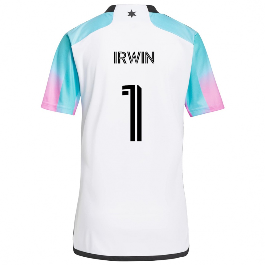 Hombre Fútbol Camiseta Clint Irwin #1 Blanco Azul Negro 2ª Equipación 2024/25 Perú