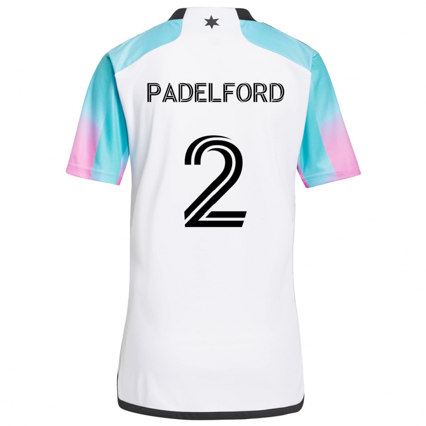 Hombre Fútbol Camiseta Devin Padelford #2 Blanco Azul Negro 2ª Equipación 2024/25 Perú