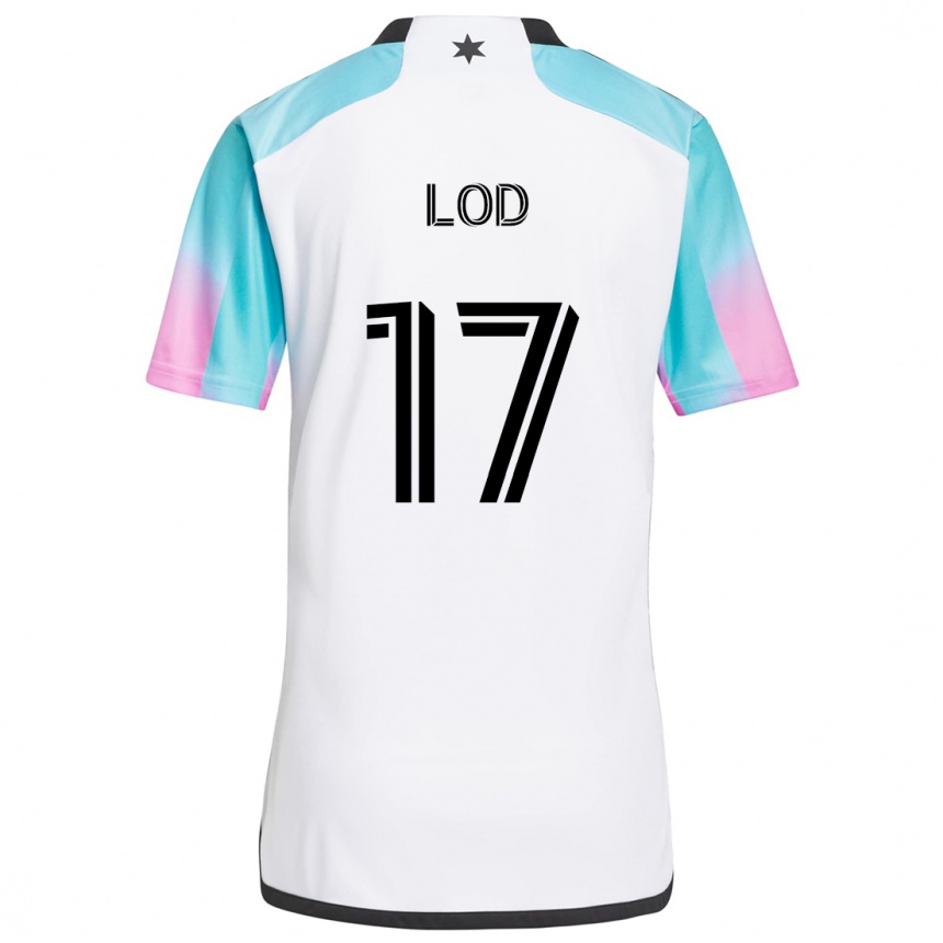 Hombre Fútbol Camiseta Robin Lod #17 Blanco Azul Negro 2ª Equipación 2024/25 Perú