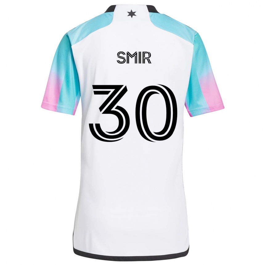 Hombre Fútbol Camiseta Alec Smir #30 Blanco Azul Negro 2ª Equipación 2024/25 Perú