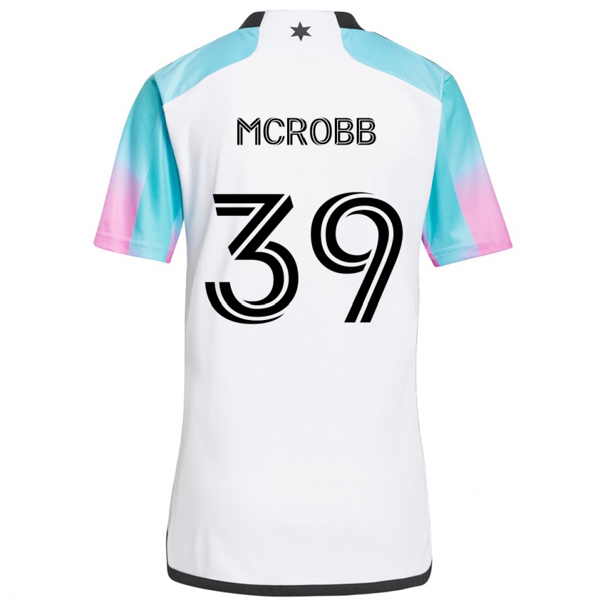 Hombre Fútbol Camiseta Finn Mcrobb #39 Blanco Azul Negro 2ª Equipación 2024/25 Perú