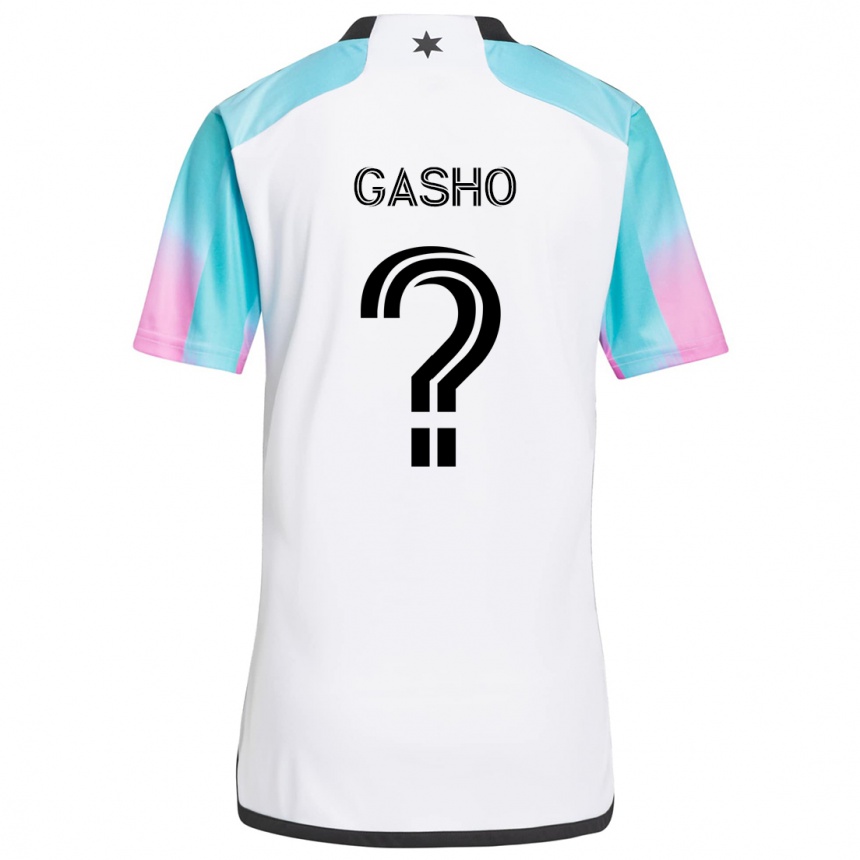 Hombre Fútbol Camiseta Jonah Gasho #0 Blanco Azul Negro 2ª Equipación 2024/25 Perú