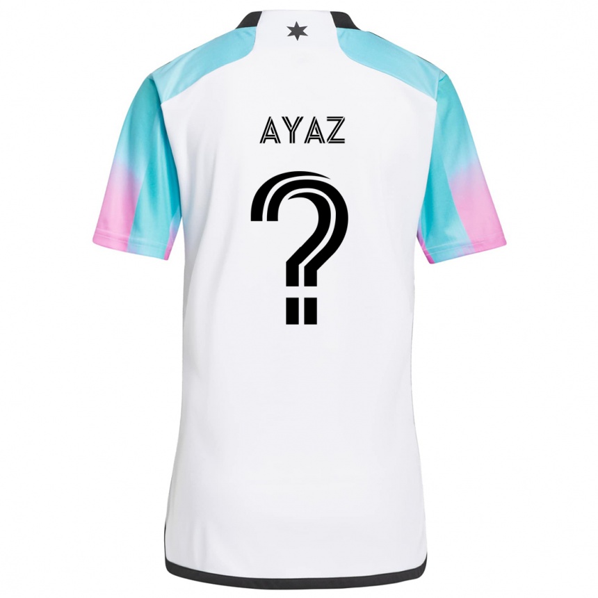 Hombre Fútbol Camiseta Luke Ayaz #0 Blanco Azul Negro 2ª Equipación 2024/25 Perú