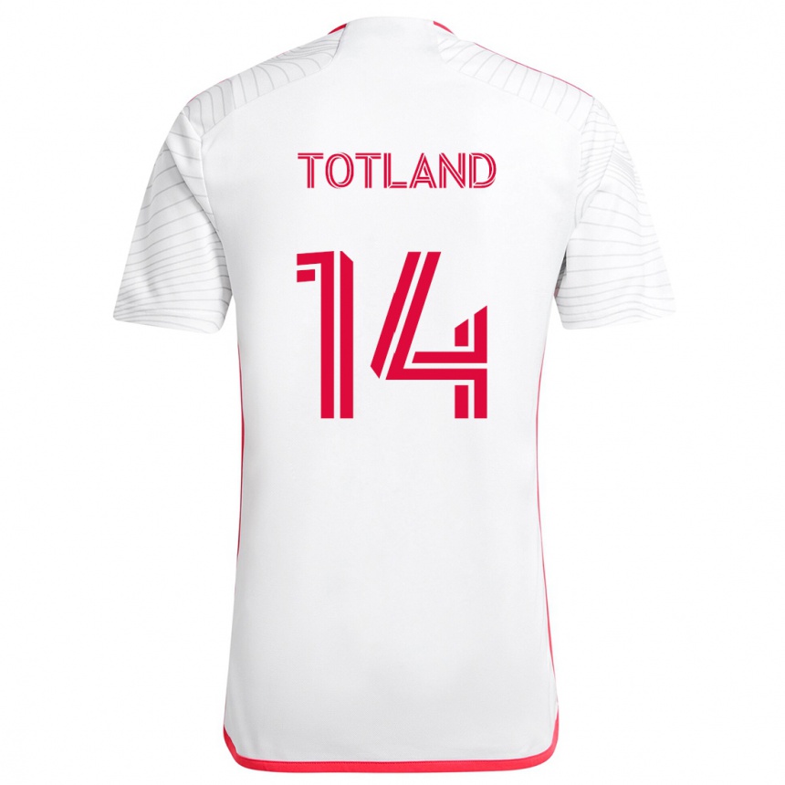 Hombre Fútbol Camiseta Tomas Totland #14 Blanco Rojo 2ª Equipación 2024/25 Perú