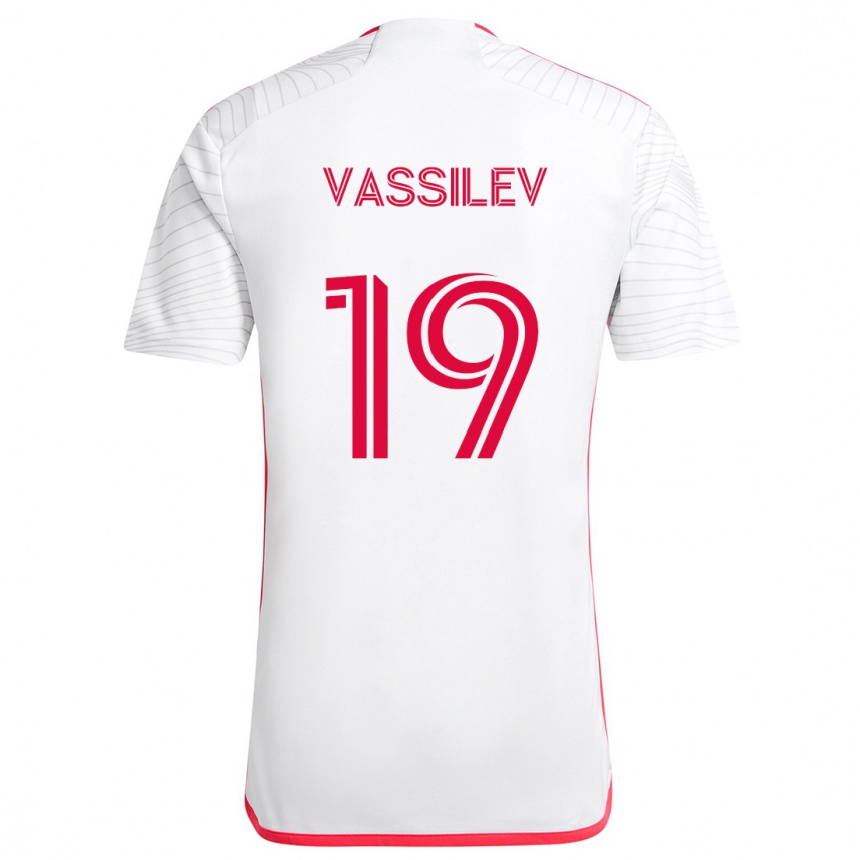 Hombre Fútbol Camiseta Indiana Vassilev #19 Blanco Rojo 2ª Equipación 2024/25 Perú