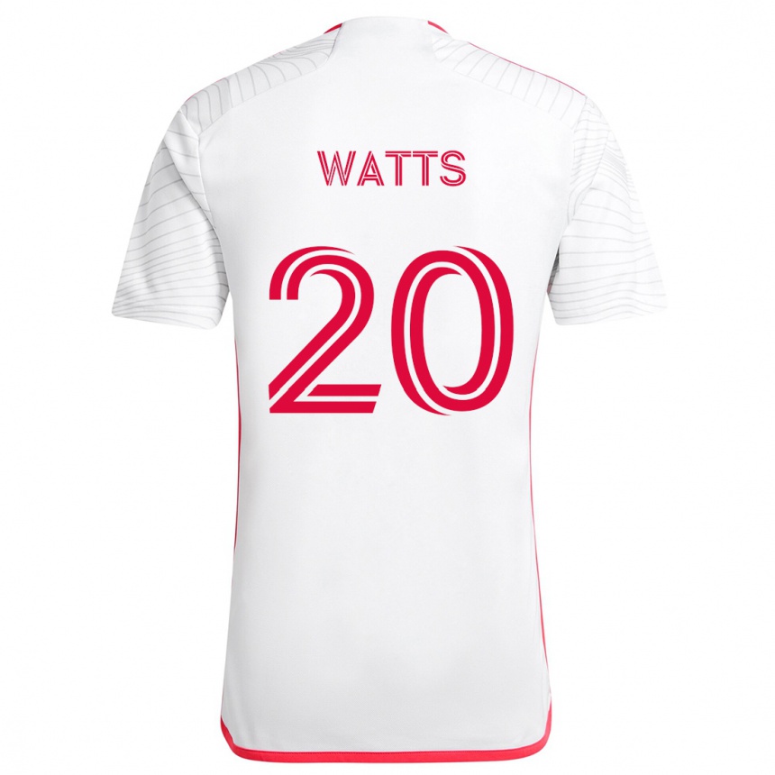 Hombre Fútbol Camiseta Akil Watts #20 Blanco Rojo 2ª Equipación 2024/25 Perú