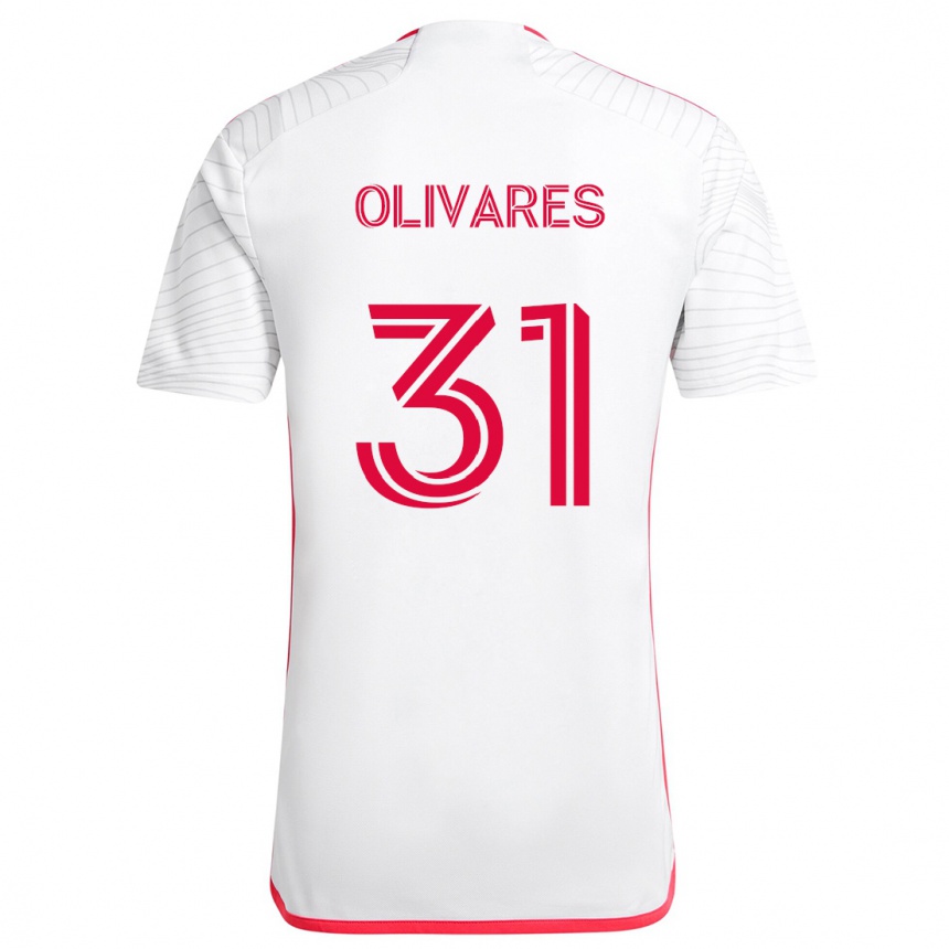 Hombre Fútbol Camiseta Christian Olivares #31 Blanco Rojo 2ª Equipación 2024/25 Perú