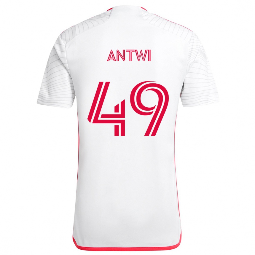 Hombre Fútbol Camiseta Seth Antwi #49 Blanco Rojo 2ª Equipación 2024/25 Perú