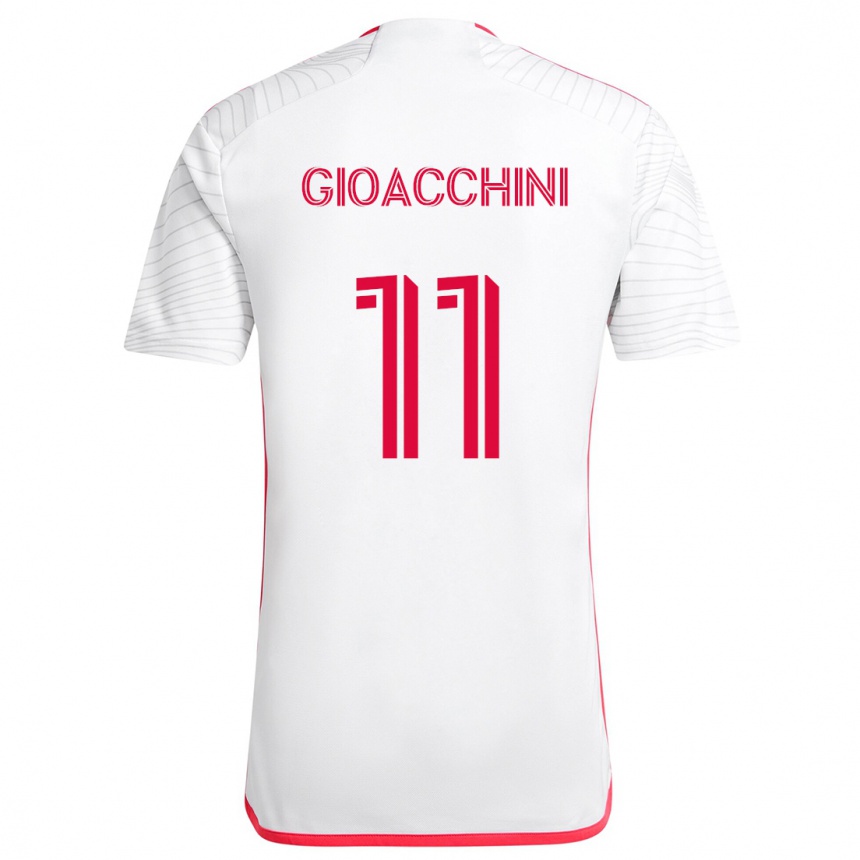 Hombre Fútbol Camiseta Nicholas Gioacchini #11 Blanco Rojo 2ª Equipación 2024/25 Perú