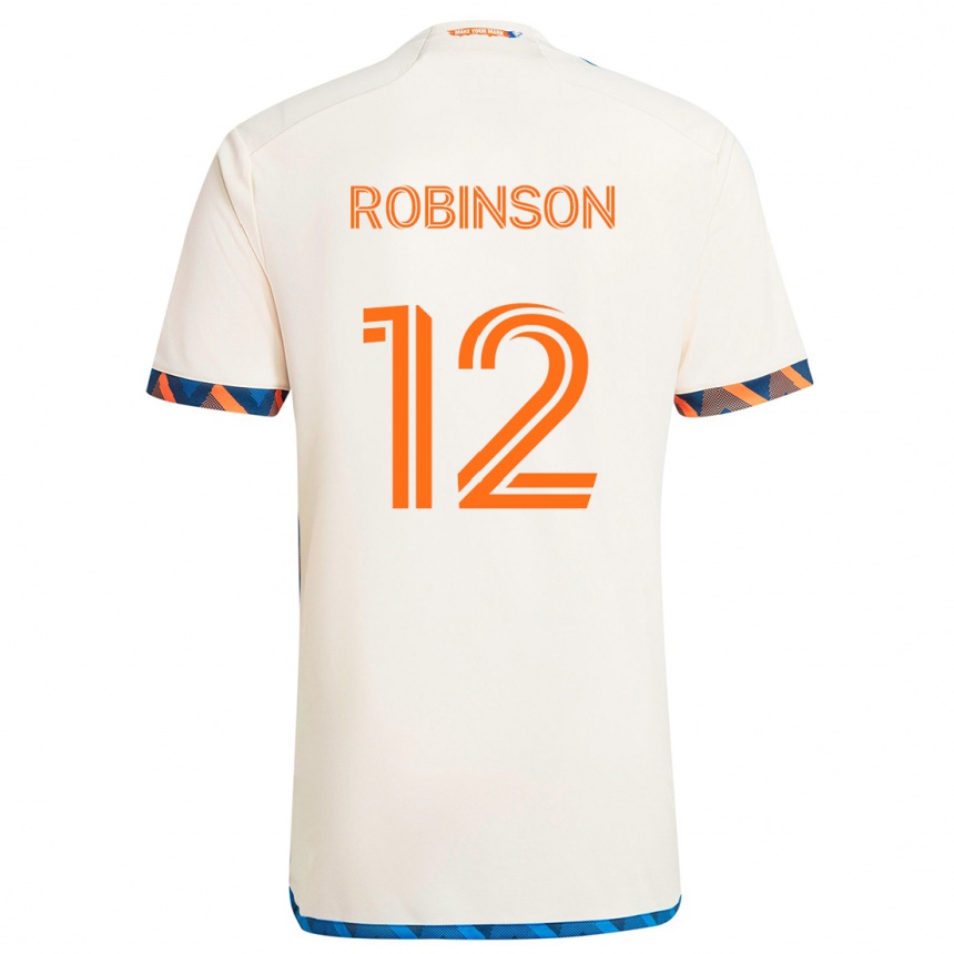 Hombre Fútbol Camiseta Miles Robinson #12 Blanco Naranja 2ª Equipación 2024/25 Perú