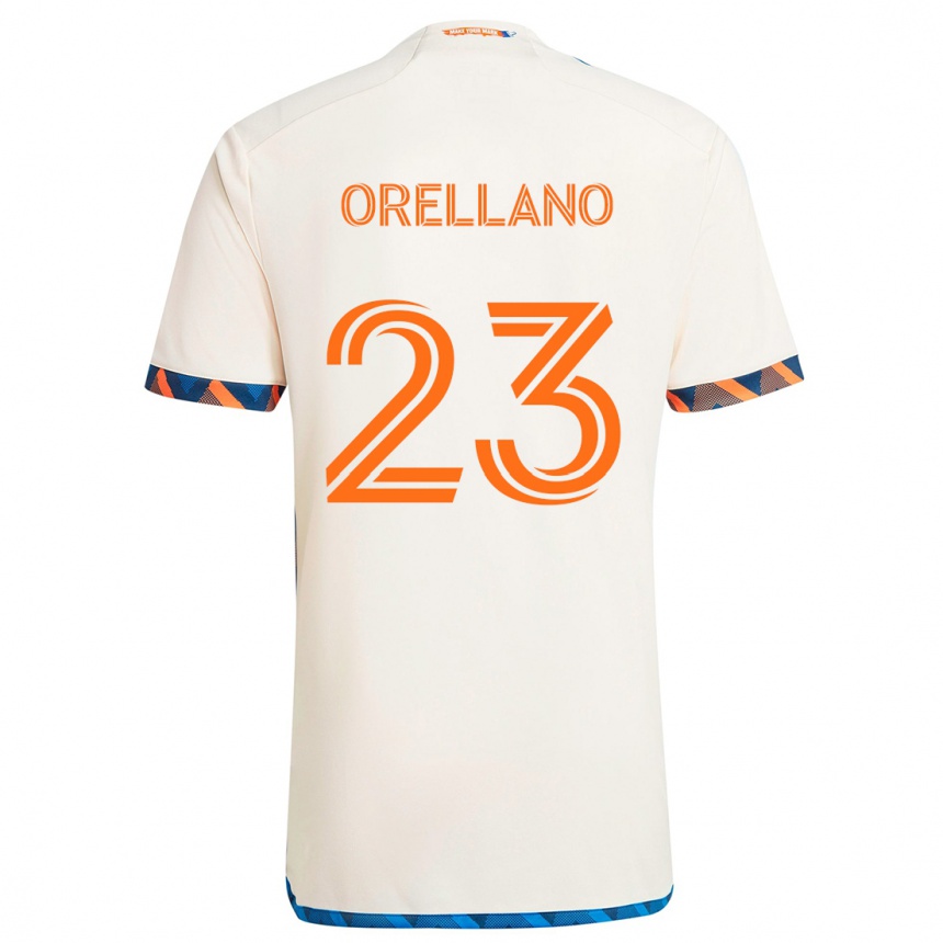 Hombre Fútbol Camiseta Luca Orellano #23 Blanco Naranja 2ª Equipación 2024/25 Perú