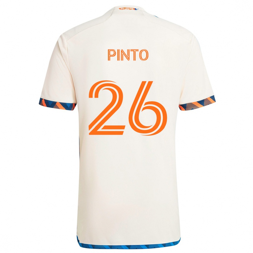 Hombre Fútbol Camiseta Malik Pinto #26 Blanco Naranja 2ª Equipación 2024/25 Perú