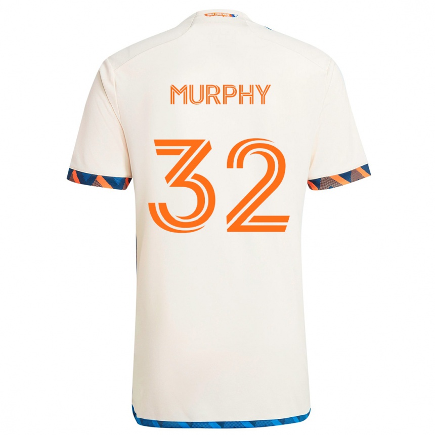 Hombre Fútbol Camiseta Ian Murphy #32 Blanco Naranja 2ª Equipación 2024/25 Perú