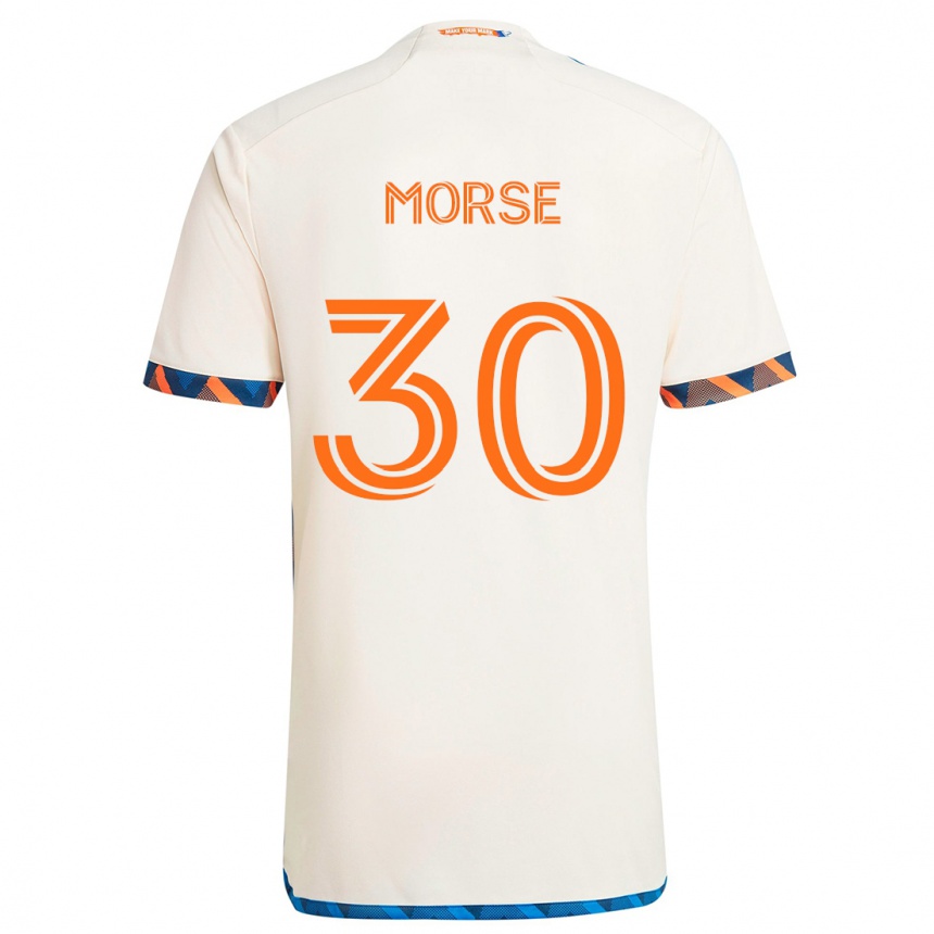 Hombre Fútbol Camiseta Hunter Morse #30 Blanco Naranja 2ª Equipación 2024/25 Perú