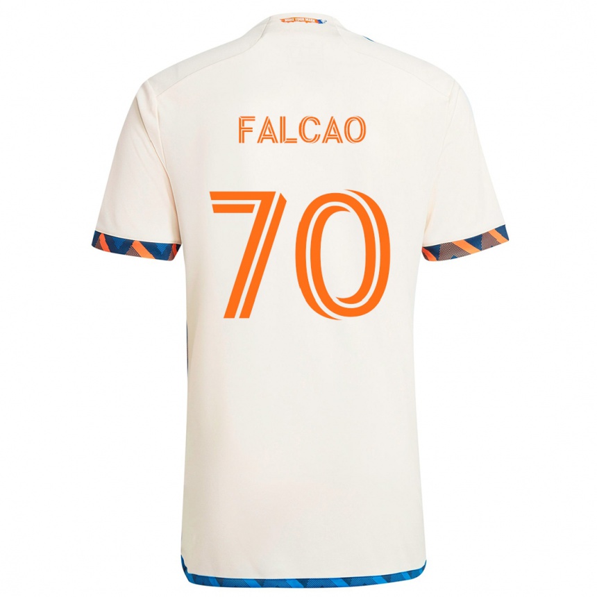 Hombre Fútbol Camiseta Kiano Falcao #70 Blanco Naranja 2ª Equipación 2024/25 Perú