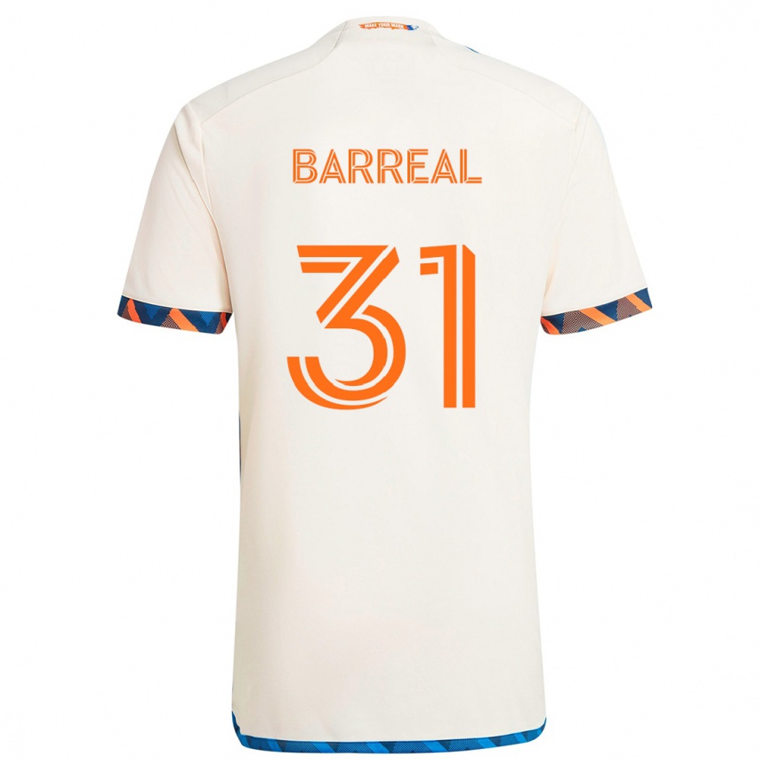 Hombre Fútbol Camiseta Álvaro Barreal #31 Blanco Naranja 2ª Equipación 2024/25 Perú