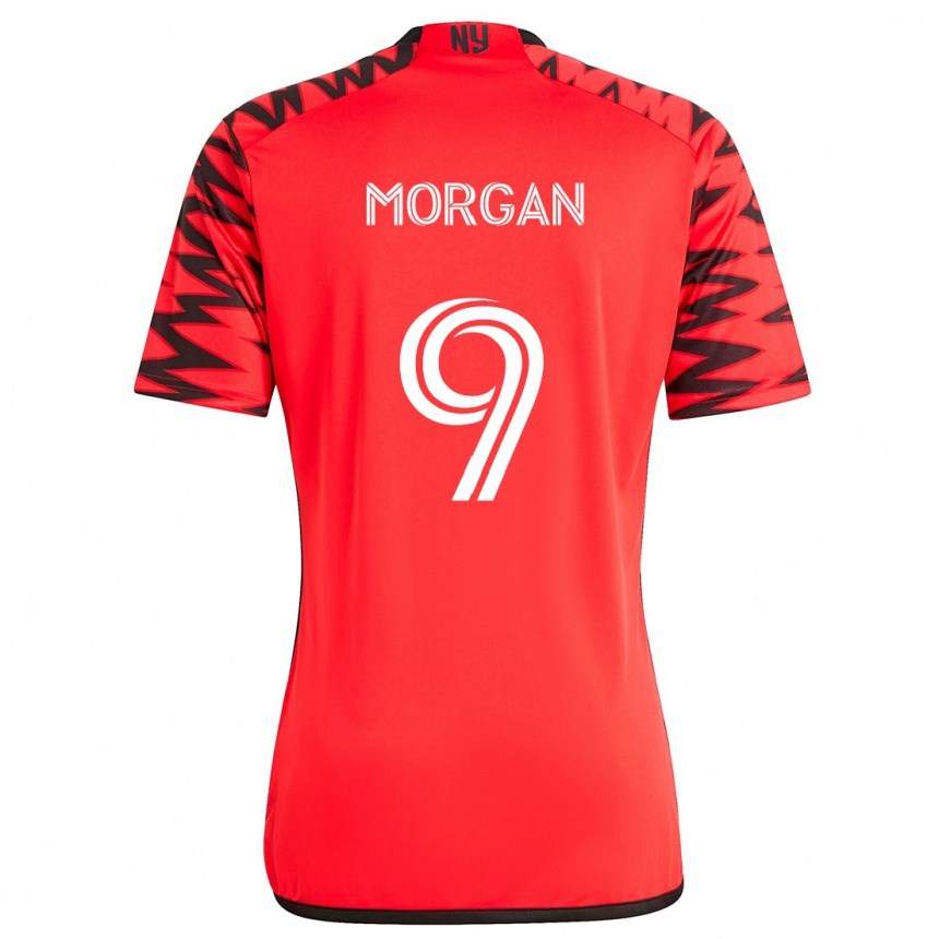 Hombre Fútbol Camiseta Lewis Morgan #9 Rojo Negro Blanco 2ª Equipación 2024/25 Perú