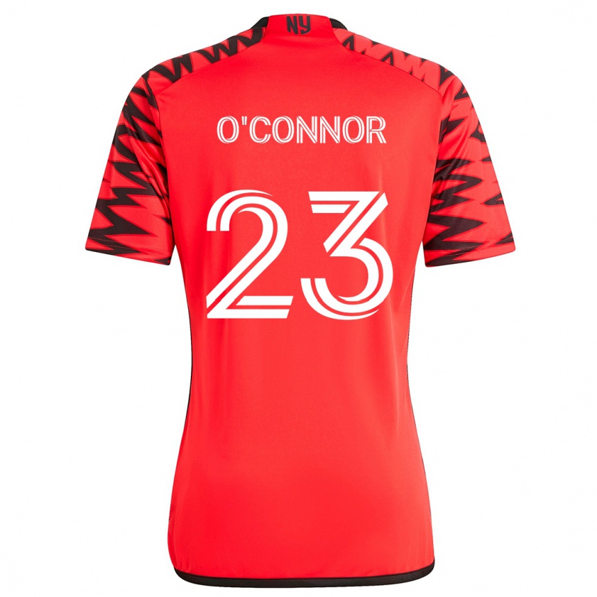 Hombre Fútbol Camiseta Aidan O'connor #23 Rojo Negro Blanco 2ª Equipación 2024/25 Perú