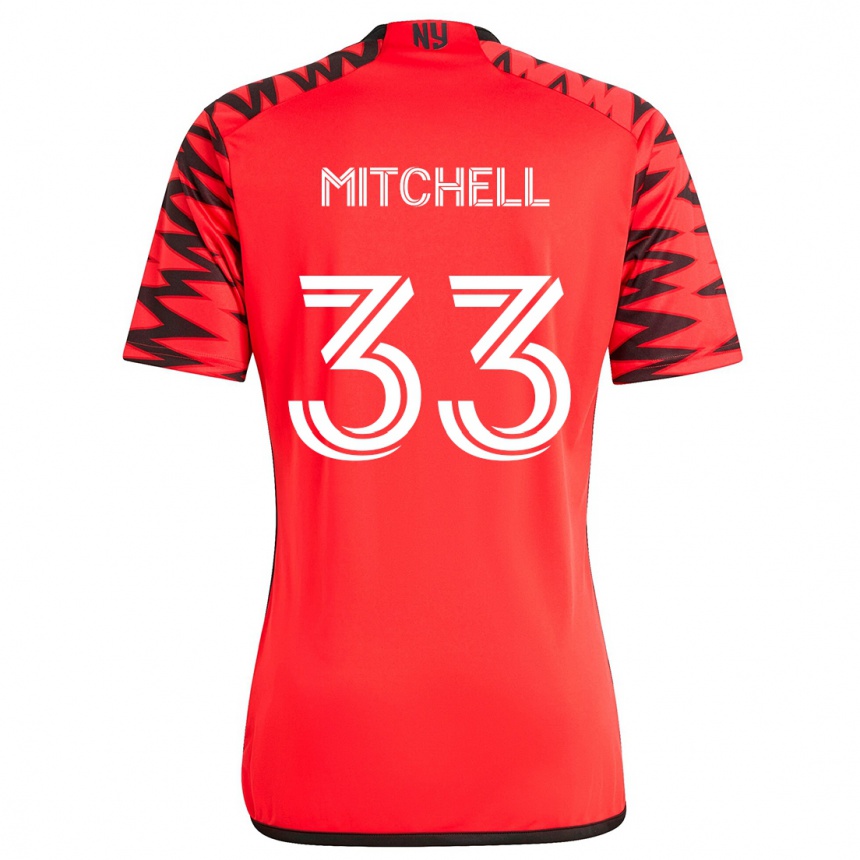 Hombre Fútbol Camiseta Roald Mitchell #33 Rojo Negro Blanco 2ª Equipación 2024/25 Perú