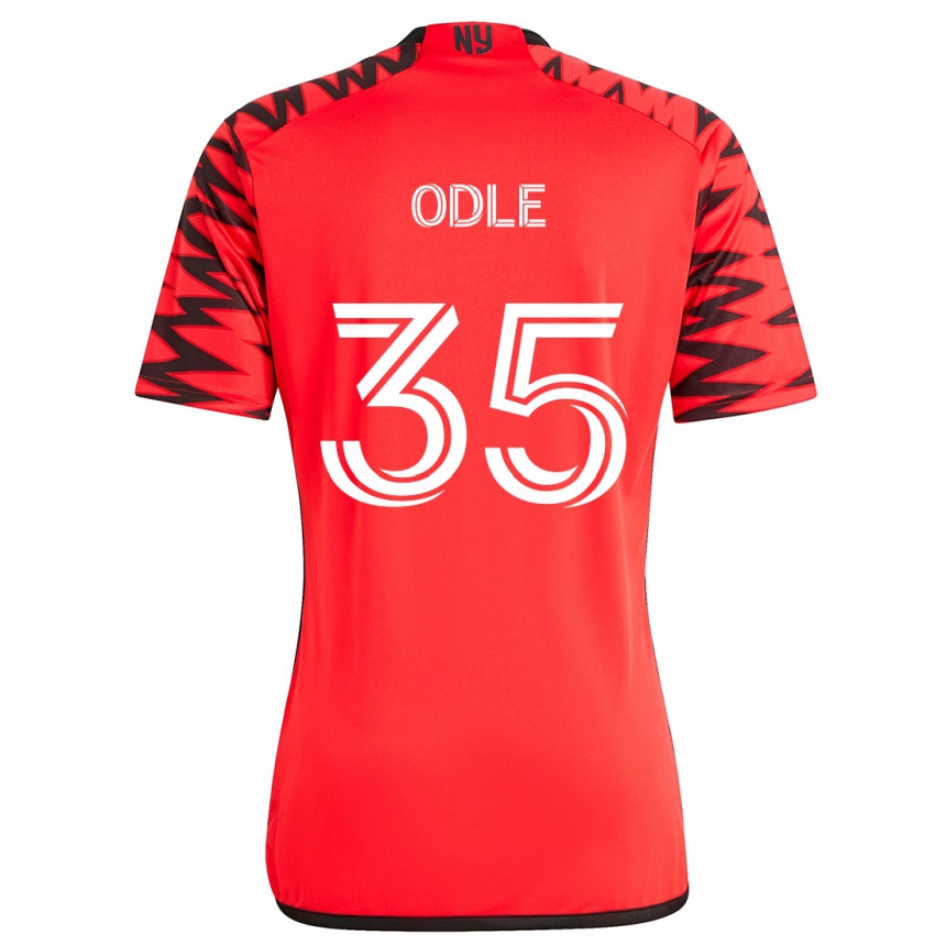 Hombre Fútbol Camiseta Dallas Odle #35 Rojo Negro Blanco 2ª Equipación 2024/25 Perú