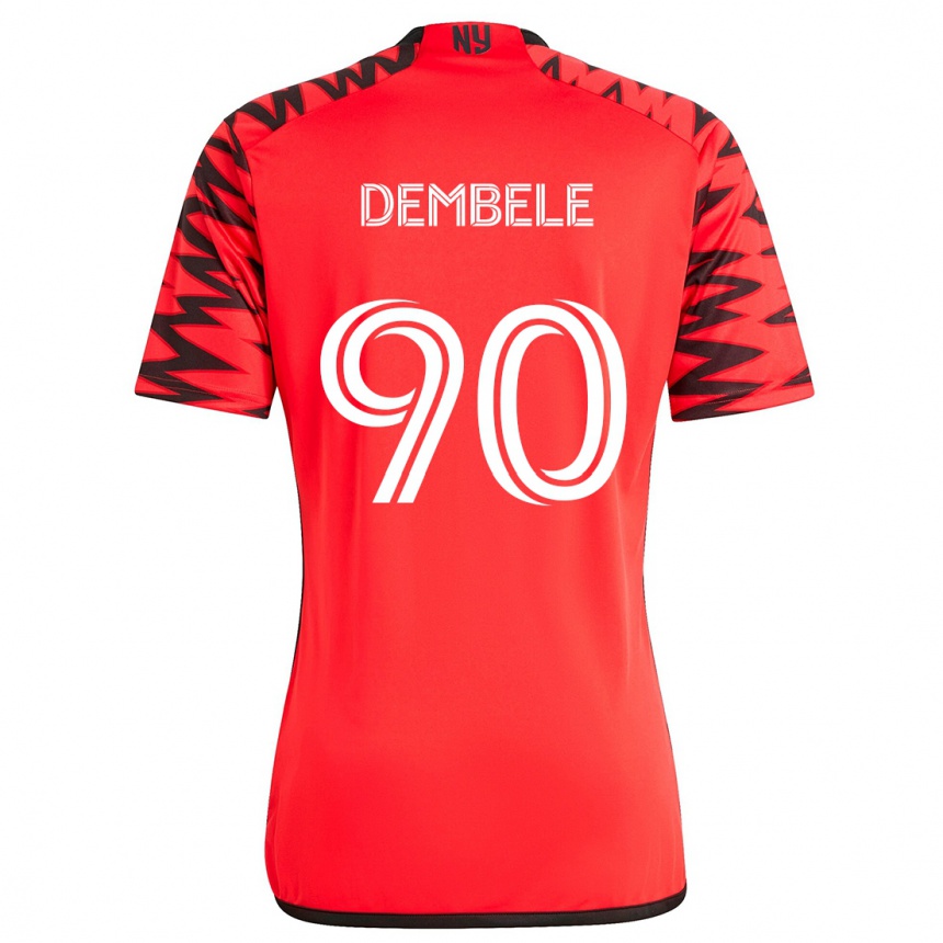 Hombre Fútbol Camiseta Malick Dembele #90 Rojo Negro Blanco 2ª Equipación 2024/25 Perú