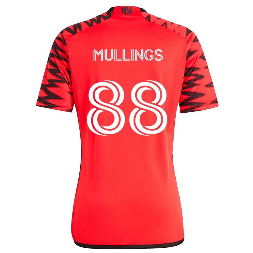 Hombre Fútbol Camiseta O'vonte Mullings #88 Rojo Negro Blanco 2ª Equipación 2024/25 Perú