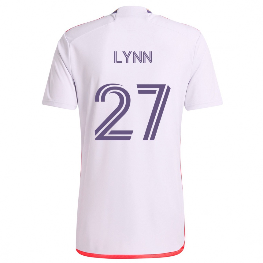 Hombre Fútbol Camiseta Jack Lynn #27 Blanco Rojo Púrpura 2ª Equipación 2024/25 Perú