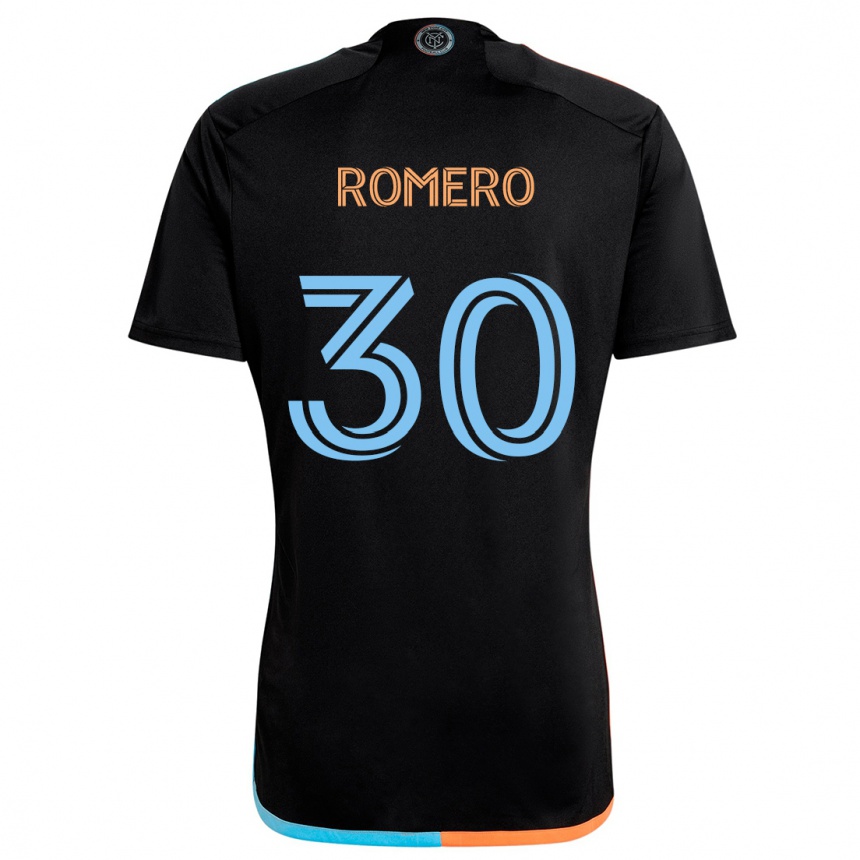 Hombre Fútbol Camiseta Tomás Romero #30 Negro Naranja Azul 2ª Equipación 2024/25 Perú