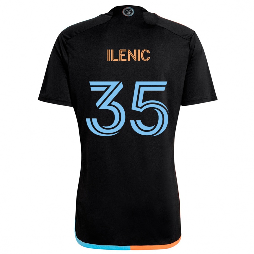 Hombre Fútbol Camiseta Mitja Ilenic #35 Negro Naranja Azul 2ª Equipación 2024/25 Perú