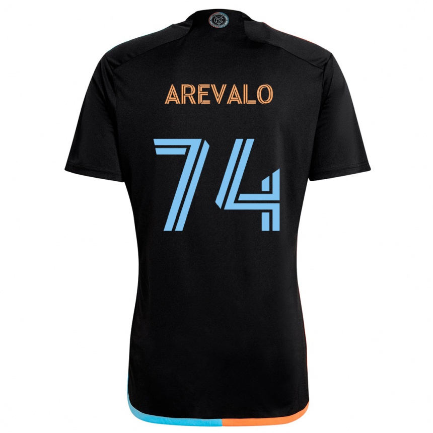 Hombre Fútbol Camiseta Ronny Arévalo #74 Negro Naranja Azul 2ª Equipación 2024/25 Perú