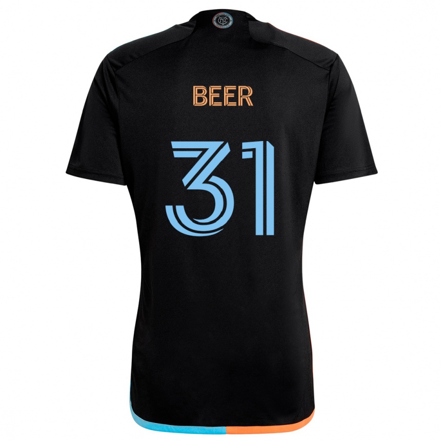 Hombre Fútbol Camiseta Jack Beer #31 Negro Naranja Azul 2ª Equipación 2024/25 Perú